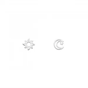 Sun and Moon with Star Stud Earrings 4359HP