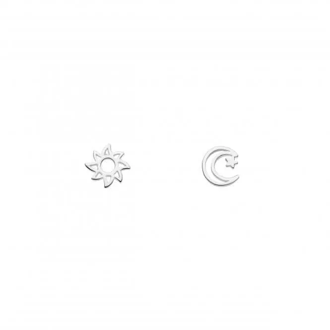 Sun and Moon with Star Stud Earrings 4359HP