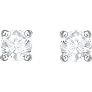 Swarovski Attract Rhodium Plated Round Solitaire Stud Earrings