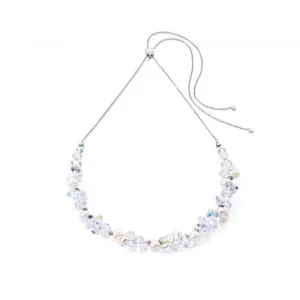 Swarovski Crystal Freshwater Pearl White Silver Necklace 1124/10-1417