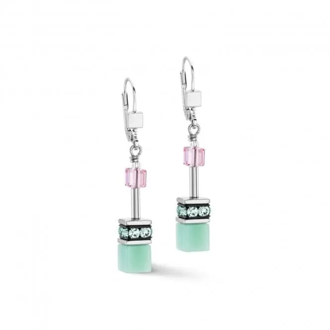 Swarovski Crystal Green Pink Earrings 4023/20-0504