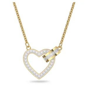 Swarovski Lovely Gold Tone Plated White Crystal Heart Necklace
