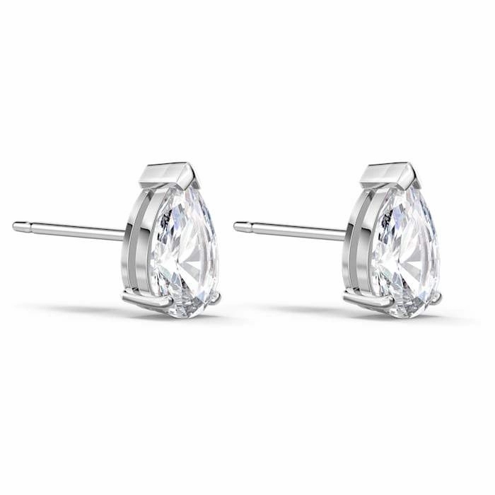 Swarovski Attract White Rhodium Plated Crystal Pear Stud Earrings D