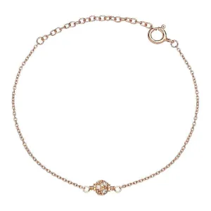 Sylva Rose Gold Plated Sterling Silver Pave Ball Bracelet