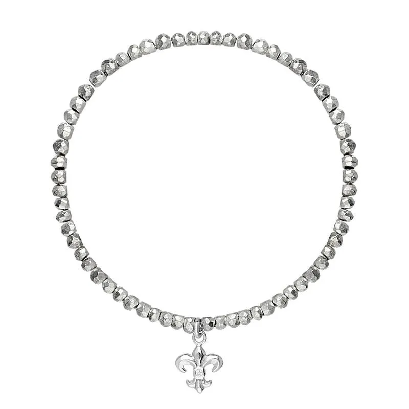 Sylva Sterling Silver Cubic Zirconia Fleur Bead Bracelet