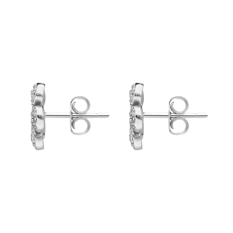 Sylva Sterling Silver Cubic Zirconia Flower Stud Earrings
