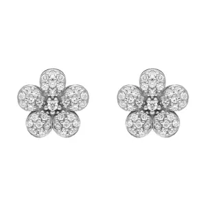 Sylva Sterling Silver Cubic Zirconia Flower Stud Earrings