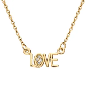 Sylva Sterling Yellow Gold Sterling Silver Plated 'Love' Necklace
