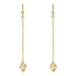 Sylva Yellow Gold Plated Sterling Silver Ball Chain Drop Earrings