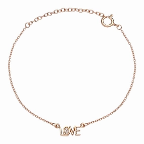 Sylva Rose Gold Plated Sterling Silver 'Love' Bracelet