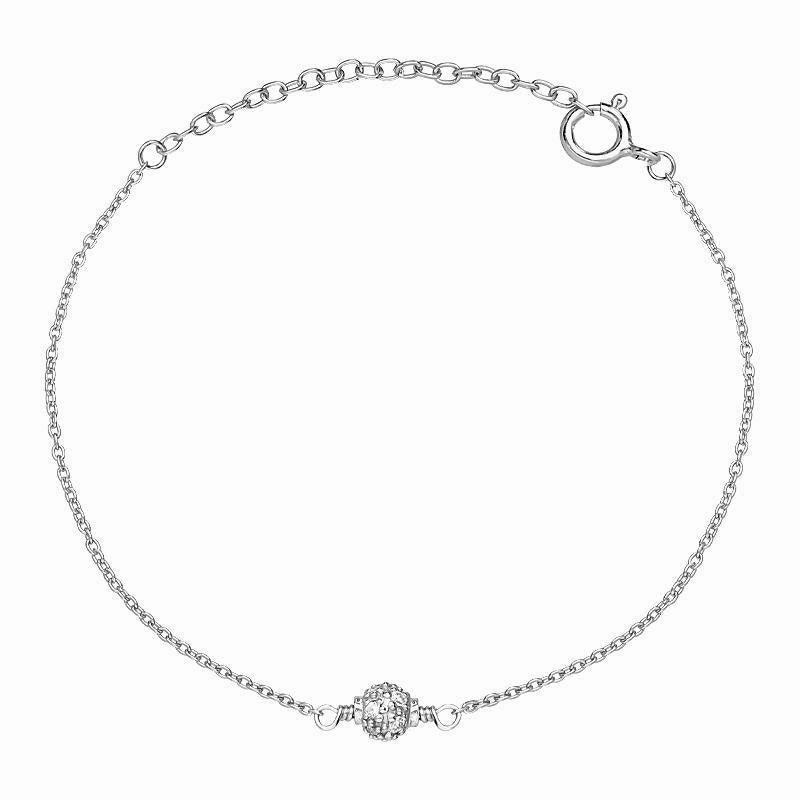 Sylva Sterling Silver Cubic Zirconia Pave Ball Bracelet D