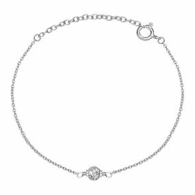 Sylva Sterling Silver Cubic Zirconia Pave Ball Bracelet D