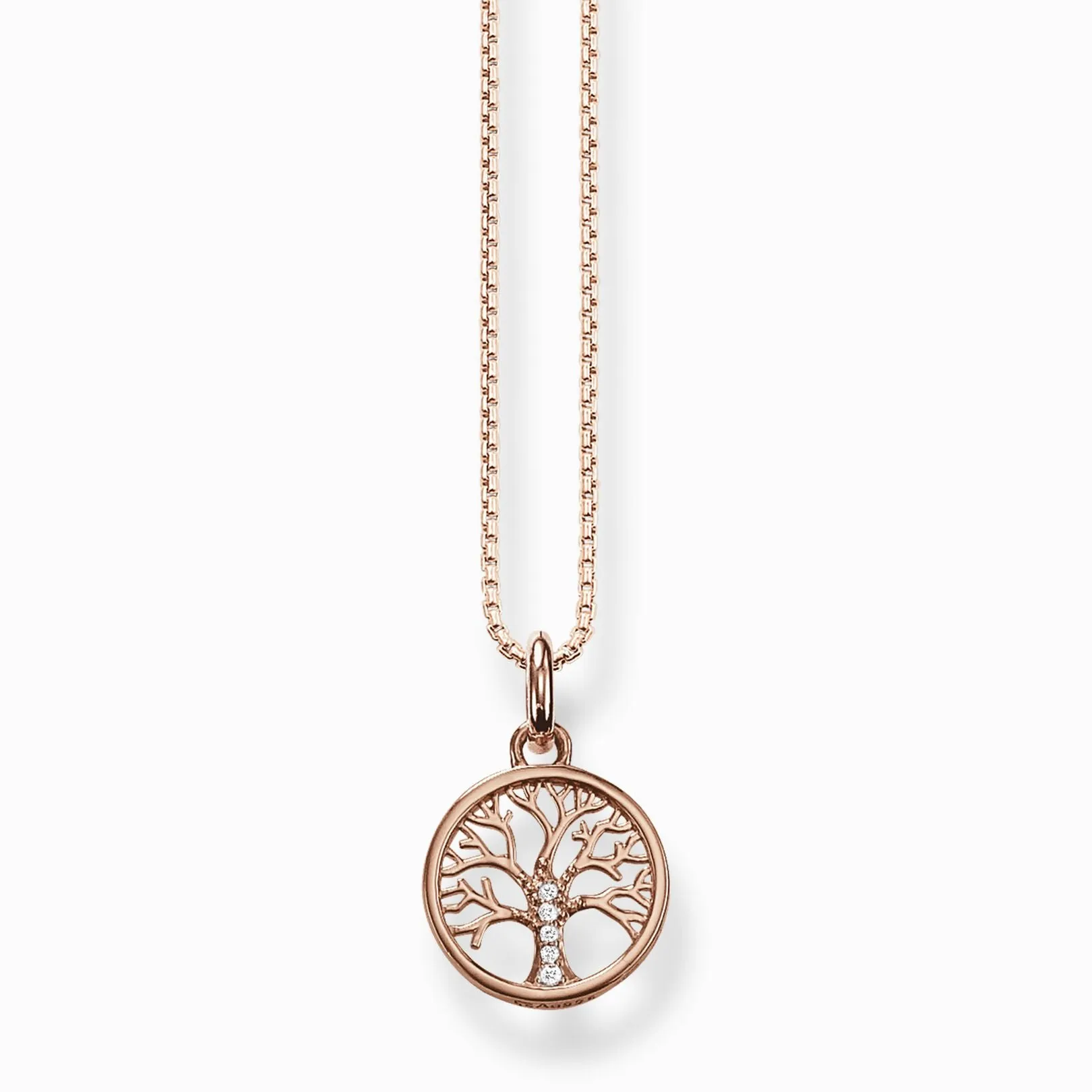 Thomas of Sabe Tree of Love Rose Gold Tone Necklace