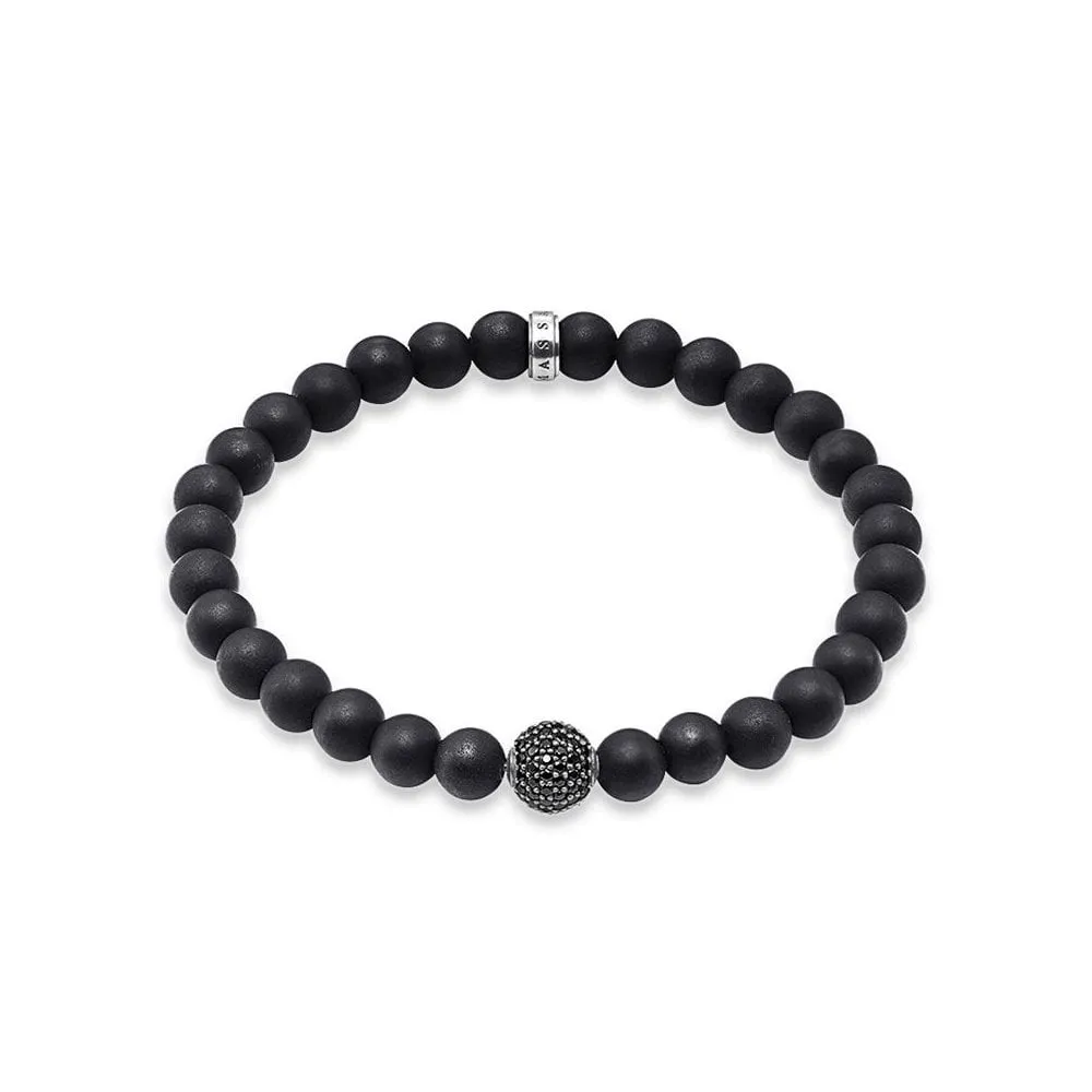 Thomas Sabo Blackened Obsidian Pav Bracelet