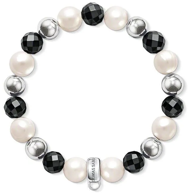 Thomas Sabo Charm Club Black Obsidian Silver Small Bracelet