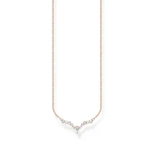 Thomas Sabo Charm Club Rose Gold Sterling Silver Ice Crystals Necklace