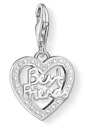 Thomas Sabo Charm Club Silver Zirconia Best Friends Heart Charm D