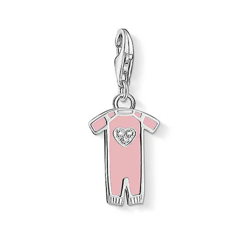 Thomas Sabo Charm Club Silver Zirconia Pink Babygrow Charm D
