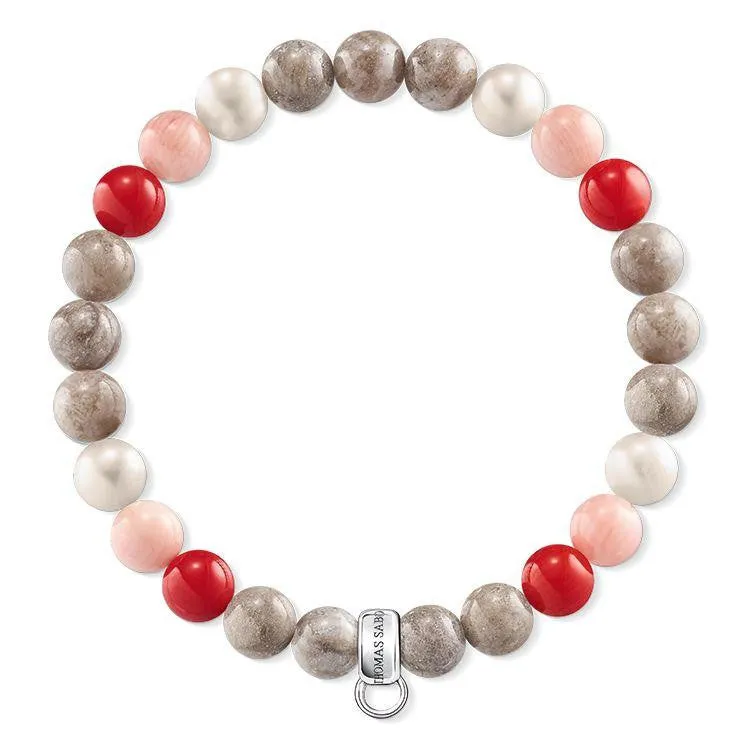 Thomas Sabo Charm Club Siver Pearl Coral Jasper 15.5cm Bracelet D