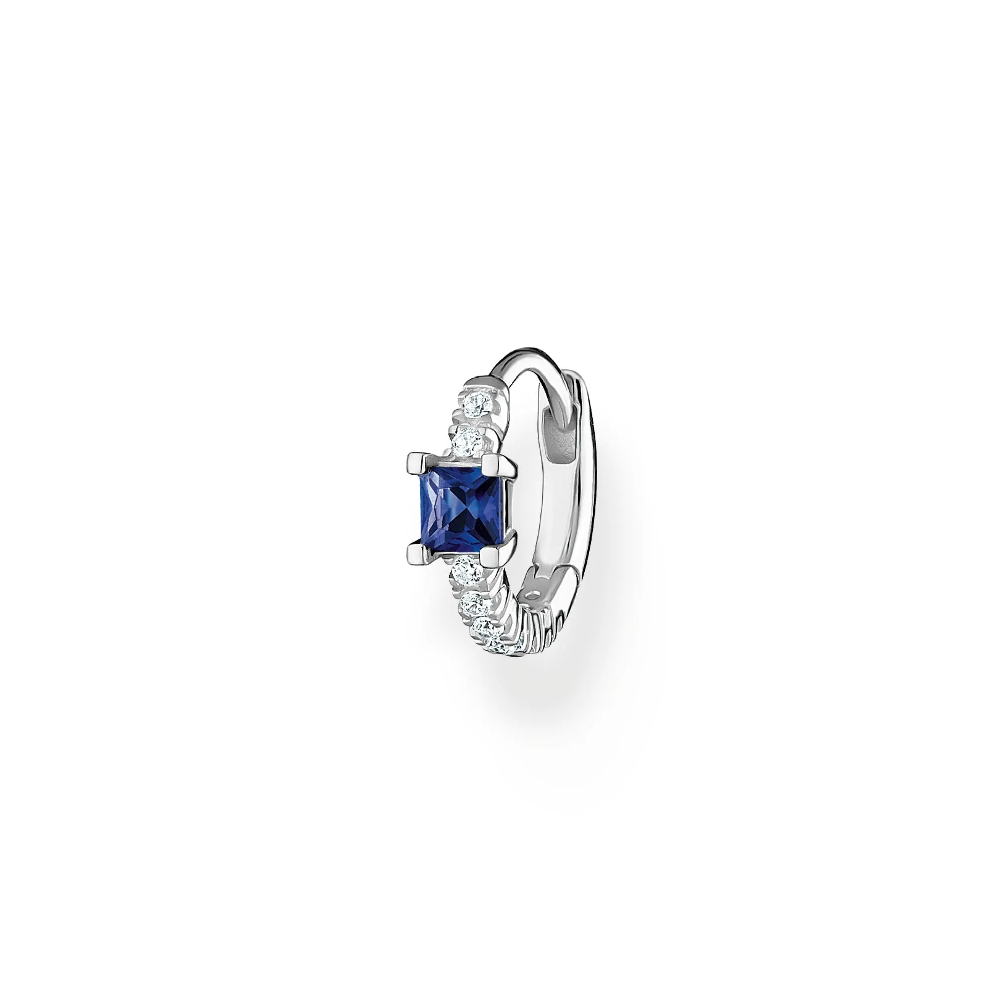 Thomas Sabo Charm Club Sterling Silver Blue Stone Hoop Earring