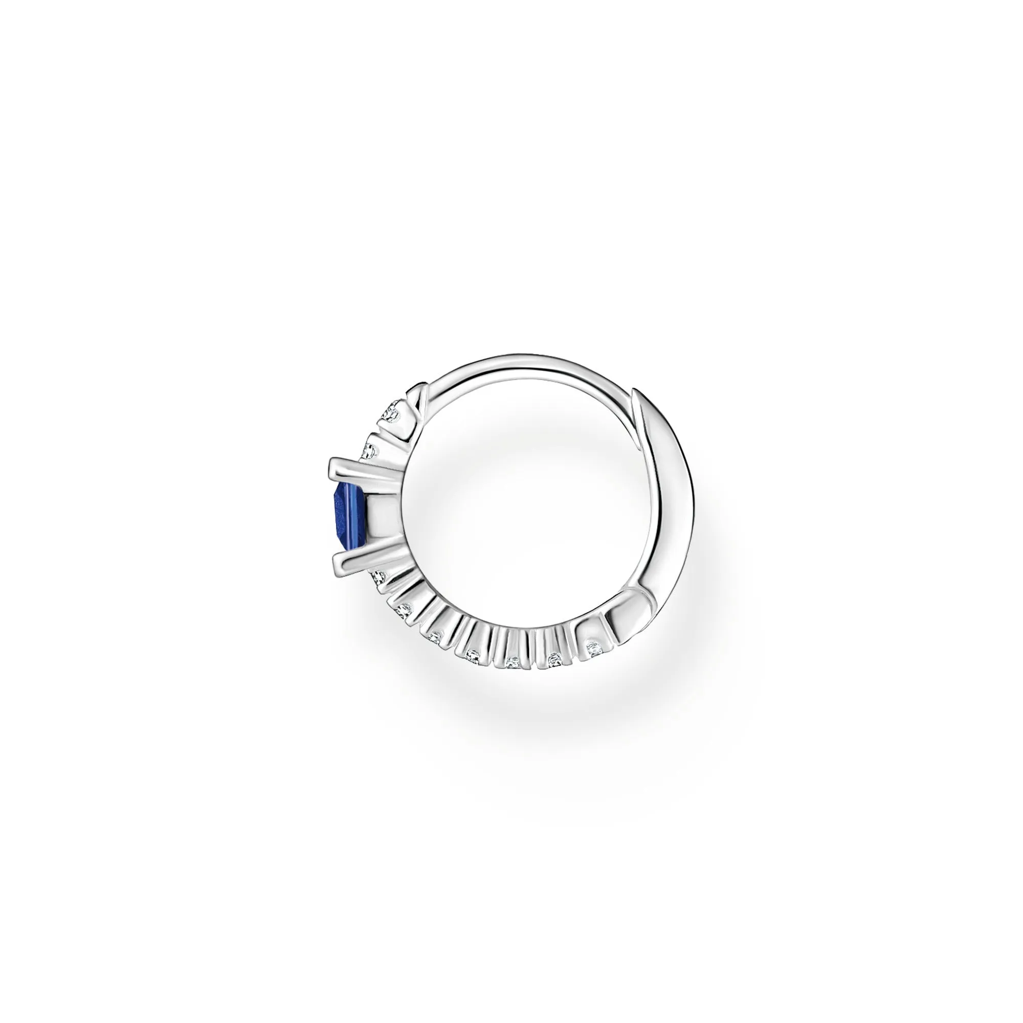 Thomas Sabo Charm Club Sterling Silver Blue Stone Hoop Earring
