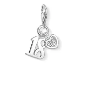 Thomas Sabo Charm Club Sterling Silver Diamond Lucky Number 18 Charm D