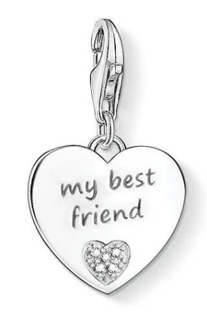 Thomas Sabo Charm Club Sterling Silver Diamond My Best Friend Charm D