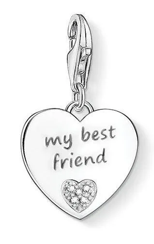Thomas Sabo Charm Club Sterling Silver Diamond My Best Friend Charm D