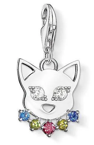 Thomas Sabo Charm Club Sterling Silver Multicoloured Cat Charm D