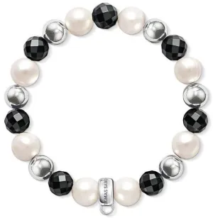 Thomas Sabo Charm Club Sterling Silver Obsidian Pearl Bracelet Medium D