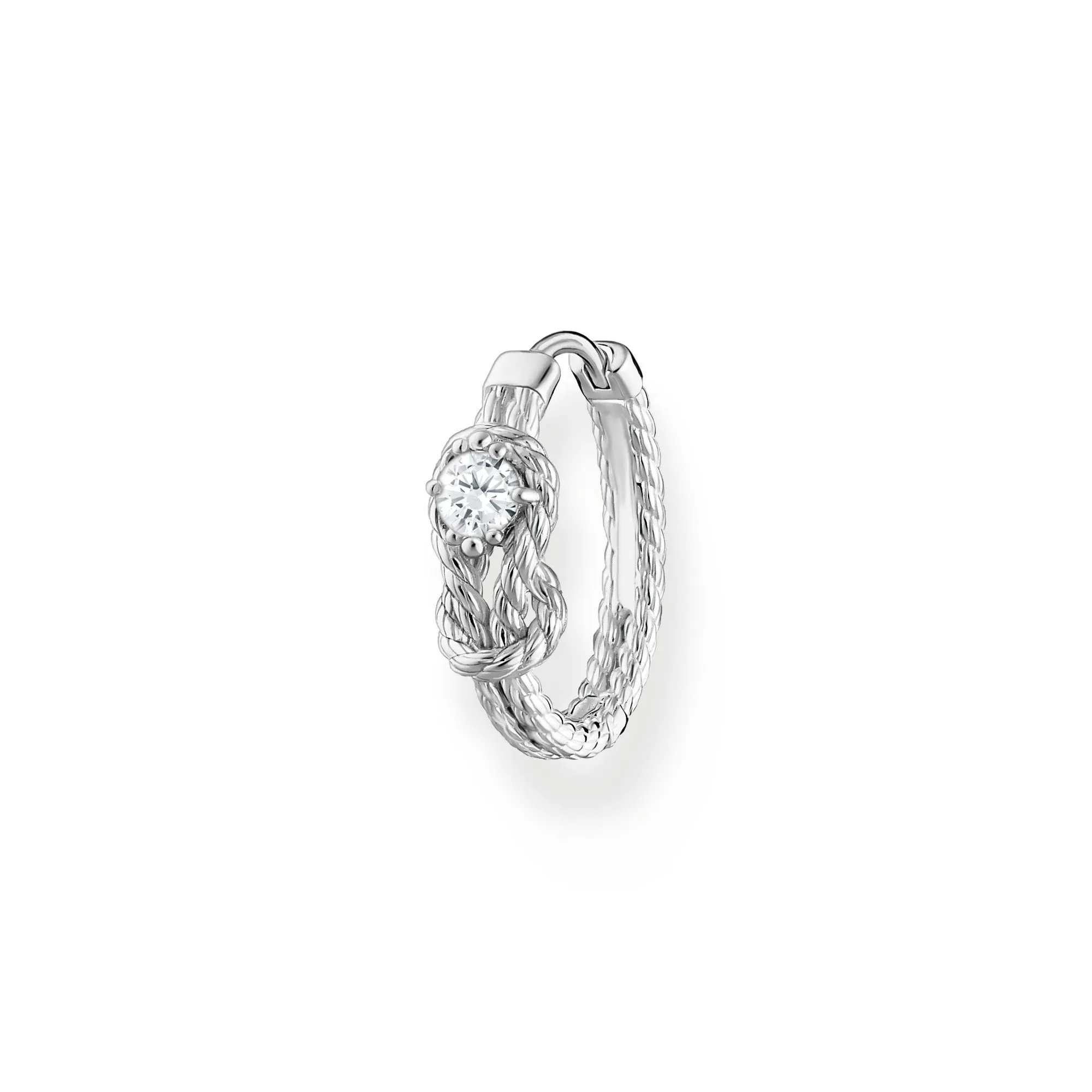 Thomas Sabo Charm Club Sterling Silver Rope Knot Hoop Earring D