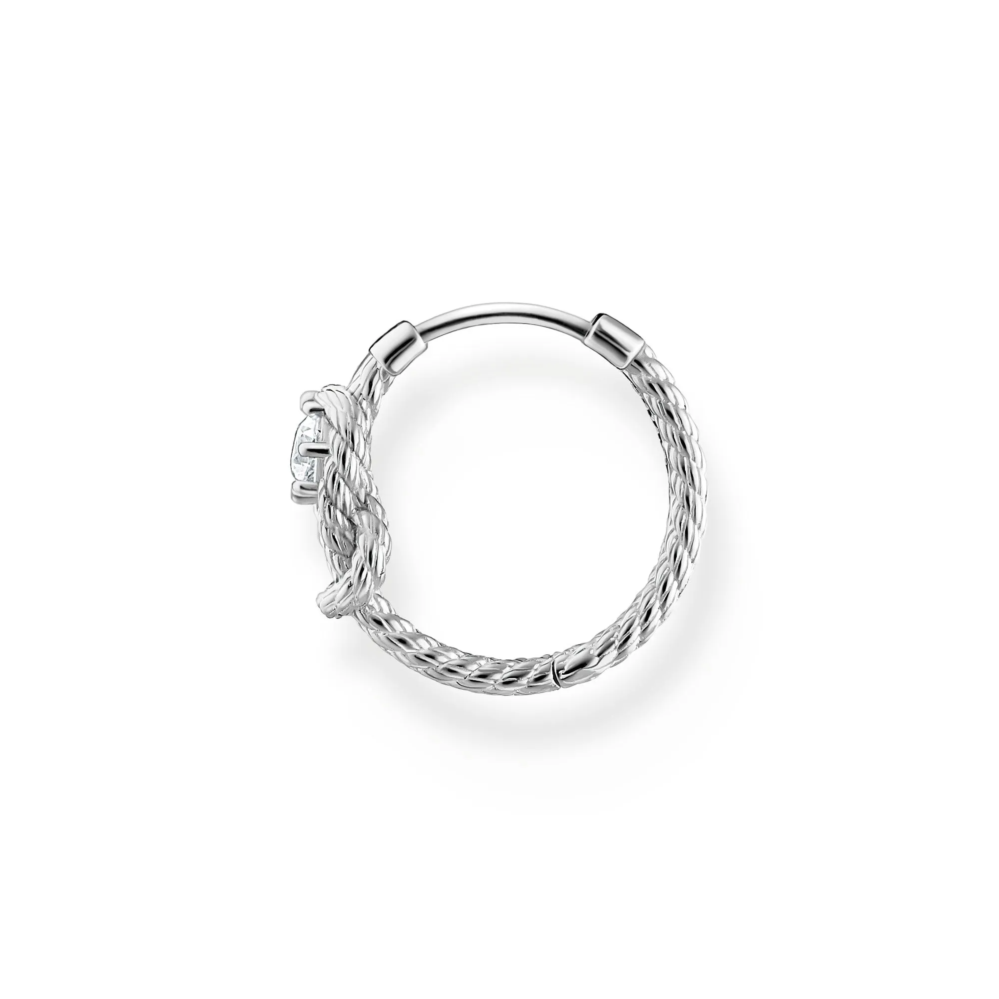 Thomas Sabo Charm Club Sterling Silver Rope Knot Hoop Earring D