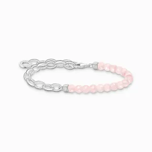 Thomas Sabo Charm Club Sterling Silver Rose Quartz Chain Charm Bracelet D