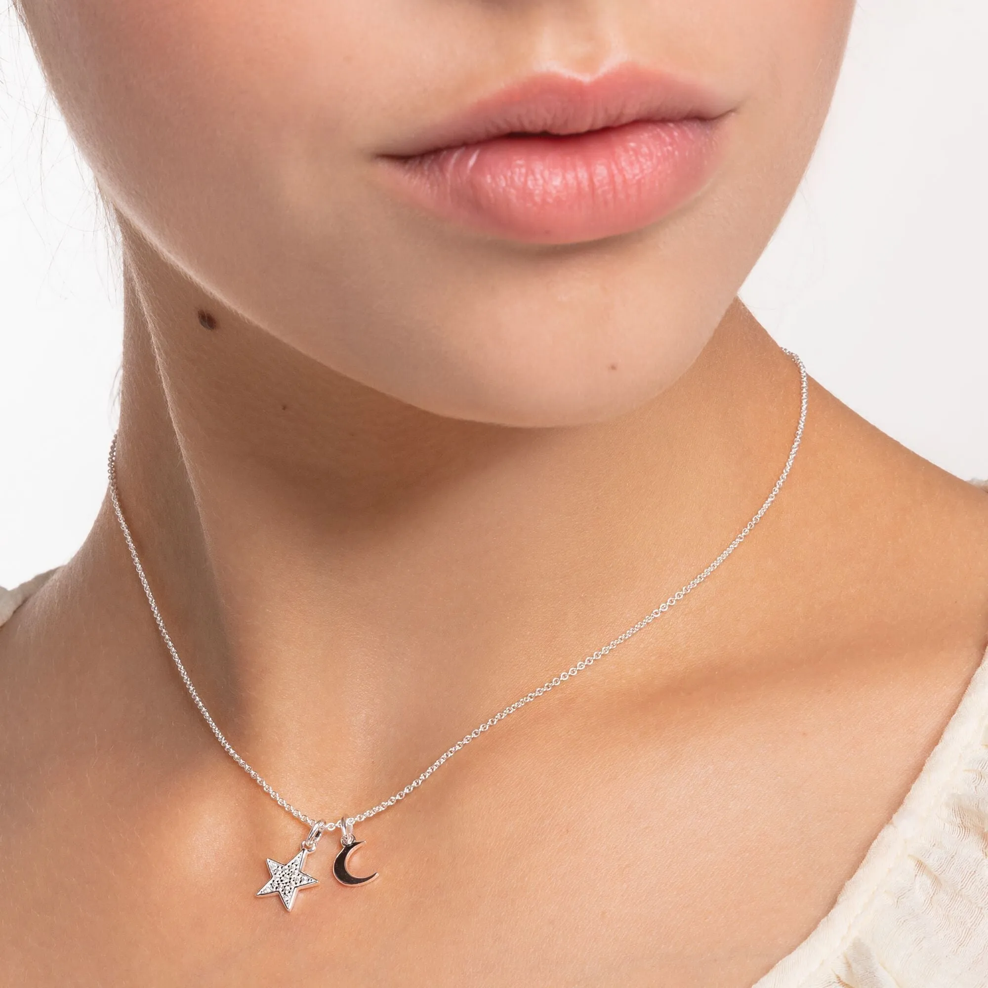 Thomas Sabo Charm Club Sterling Silver Star Moon Necklace