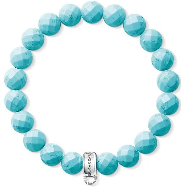 Thomas Sabo Charm Club Sterling Silver Turquoise Bracelet 15.5cm