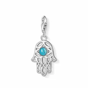 Thomas Sabo Charm Club Sterling Silver Turquoise Hand Of Fatima Charm