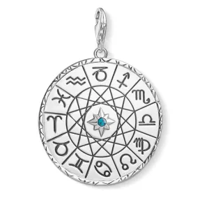 Thomas Sabo Charm Club Sterling Silver Turquoise Star Sign Coin Pendant D