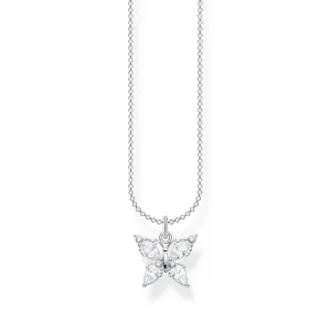 Thomas Sabo Charm Club Sterling Silver White CZ Butterfly Necklace
