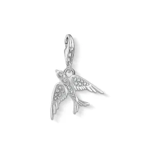 Thomas Sabo Charm Club Sterling Silver White Stone Bird Charm