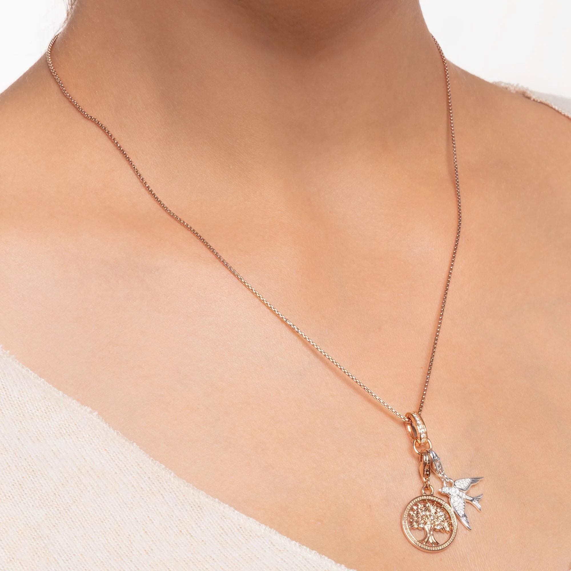 Thomas Sabo Charm Club Sterling Silver White Stone Bird Charm