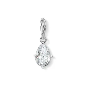 Thomas Sabo Charm Club Sterling Silver White Stone Droplet Charm Pendant
