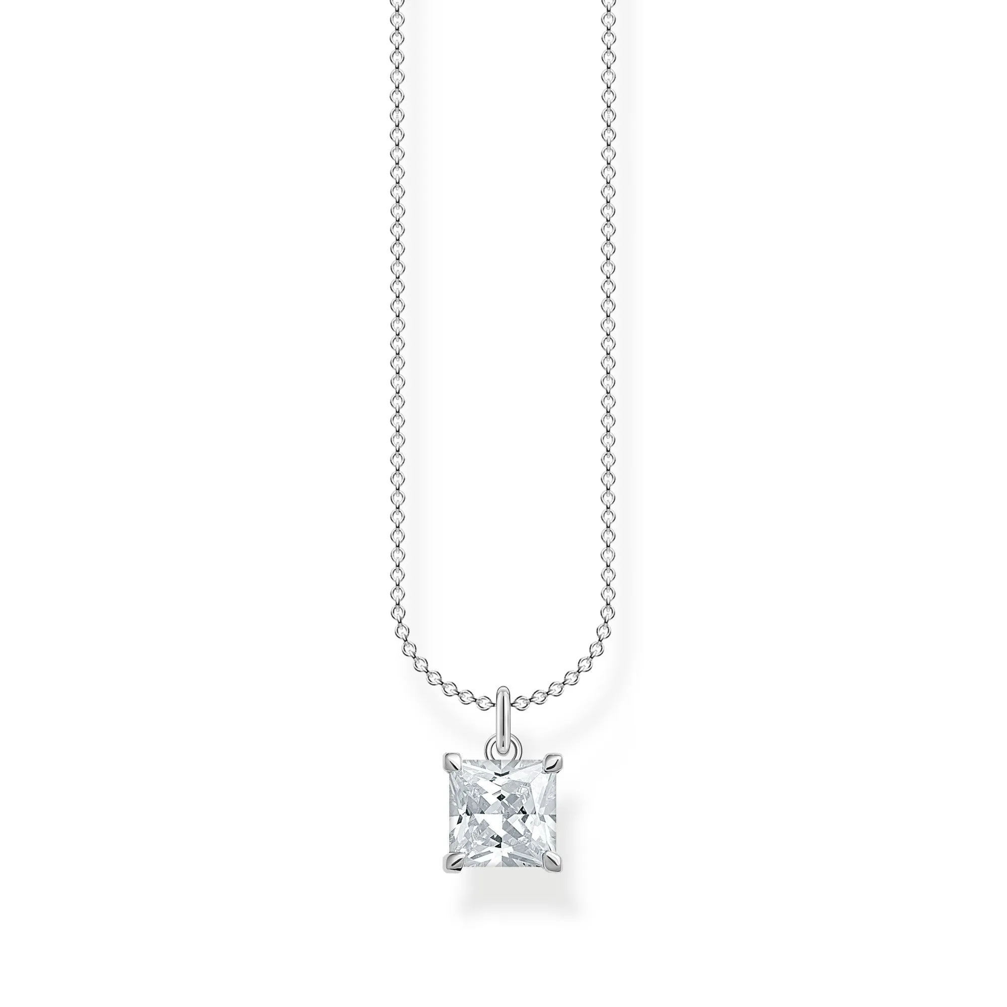Thomas Sabo Charm Club Sterling Silver White Stone Necklace