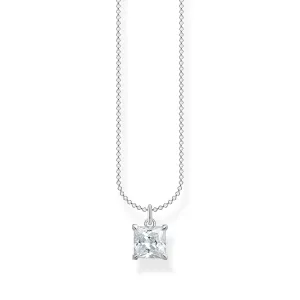 Thomas Sabo Charm Club Sterling Silver White Stone Necklace