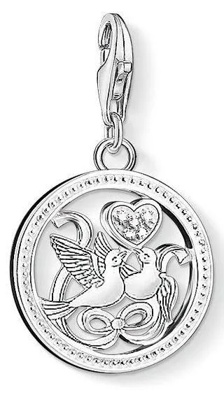 Thomas Sabo Charm Club Sterling Silver White Zirconia Birds Charm D