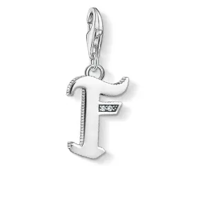 Thomas Sabo Charm Club Sterling Silver White Zirconia Letter F Charm D