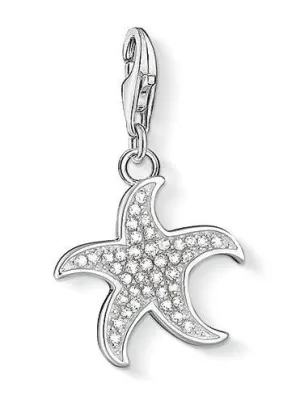 Thomas Sabo Charm Club Sterling Silver White Zirconia Starfish Charm D