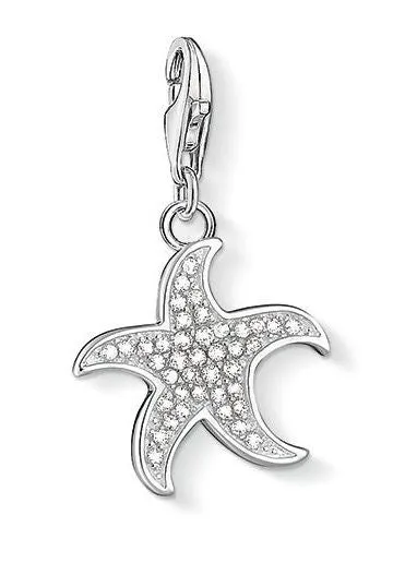 Thomas Sabo Charm Club Sterling Silver White Zirconia Starfish Charm D