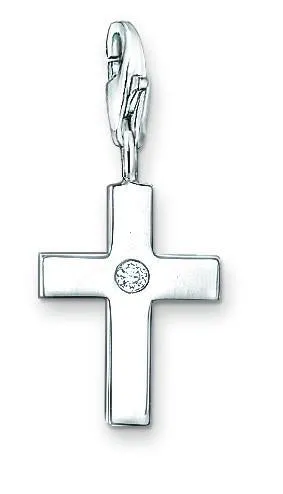 Thomas Sabo Charm Club Sterling Silver Zirconia Cross Charm