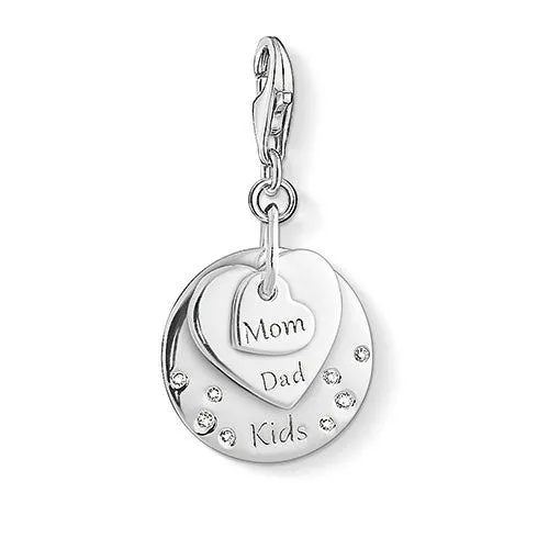 Thomas Sabo Charm Club Sterling Silver Zirconia Mom Dad And Kids Charm