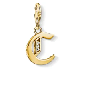 Thomas Sabo Charm Club Yellow Gold White Zirconia Letter C Charm D